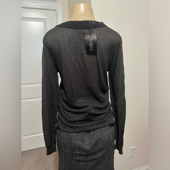 La Scala black knit sweater with glittery sleeves - Picture 4 of 7